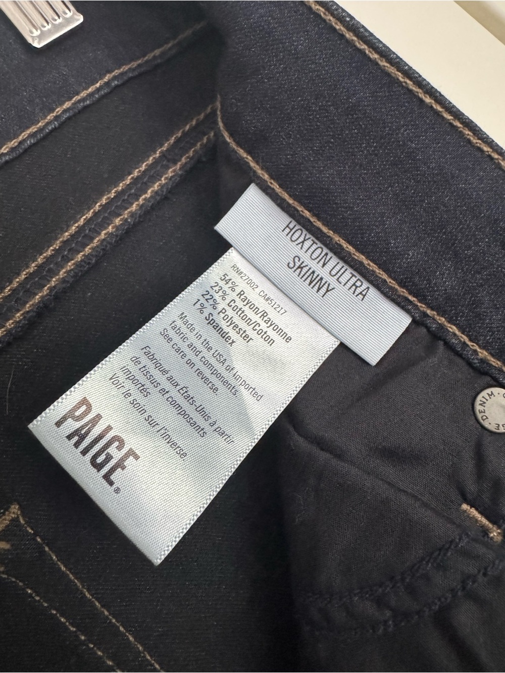 PAIGE Hoxton Ultra Skinny High Rise Dark Wash Jeans Size 27 Classic Denim - Picture 7 of 11
